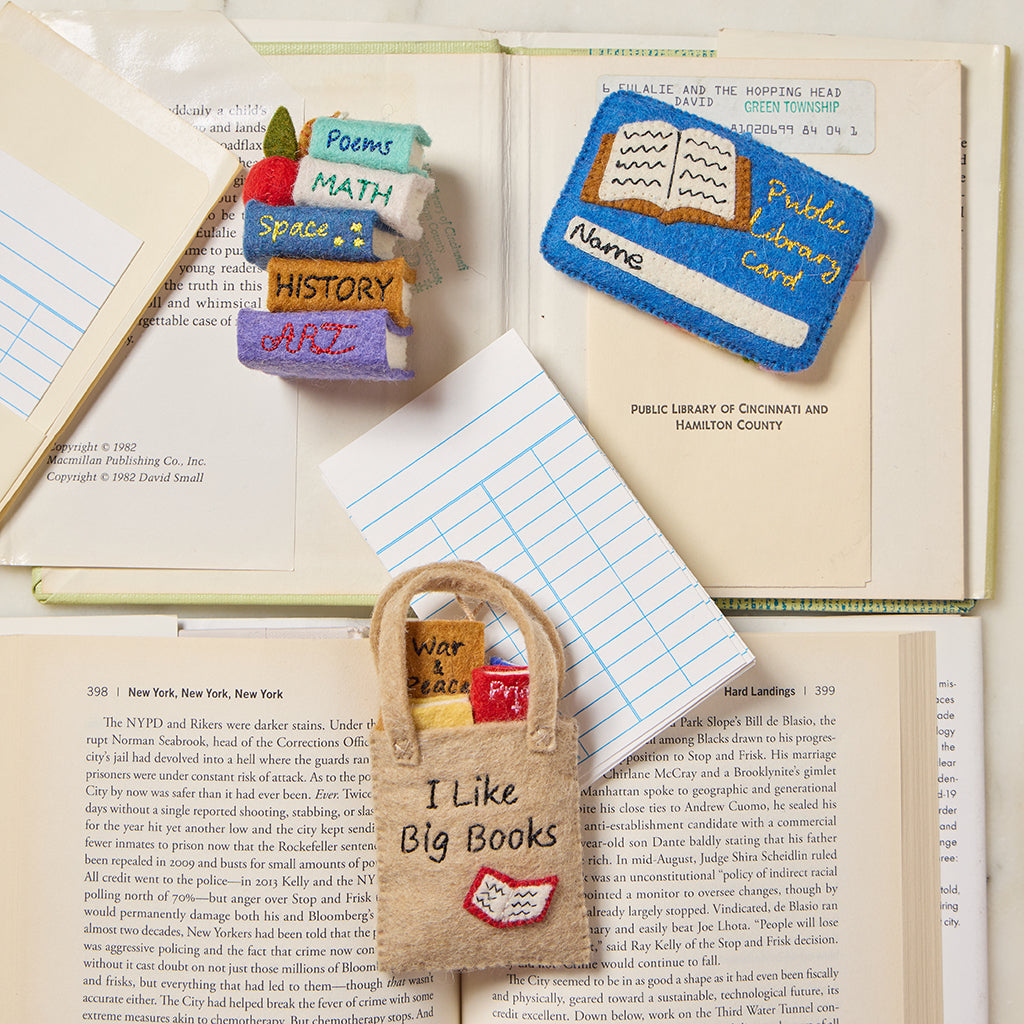 J'aime les gros livres : ornement de sac fourre-tout