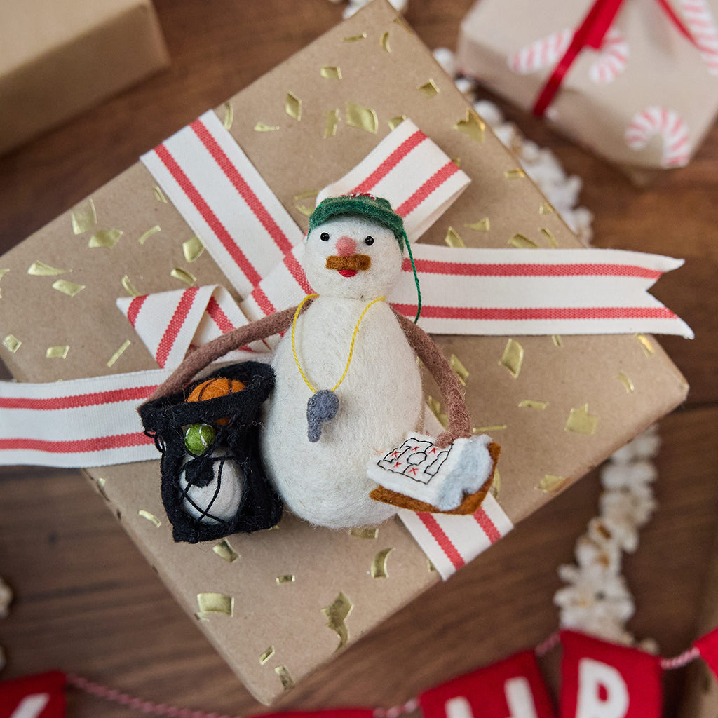 Bonhomme de neige entraîneur sportif (décoration)