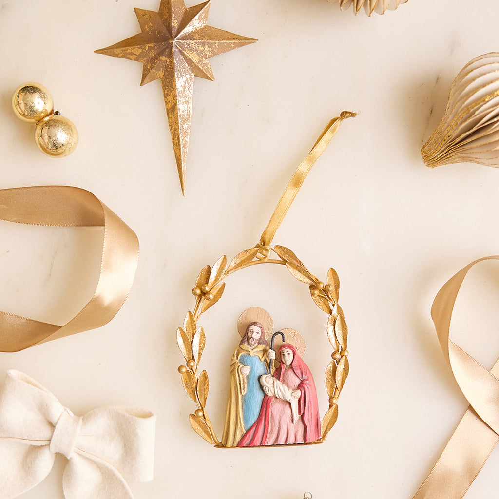 Ornement de la Nativité en métal