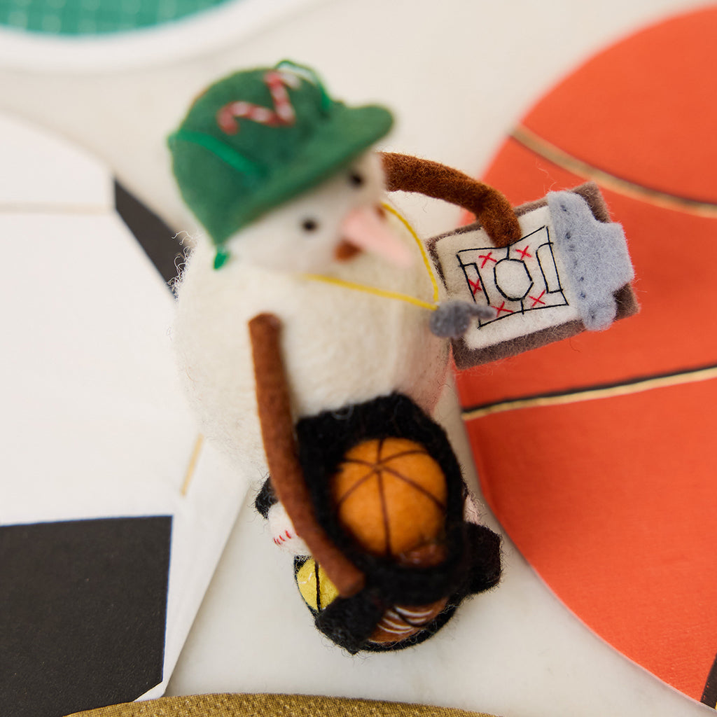 Bonhomme de neige entraîneur sportif (décoration)