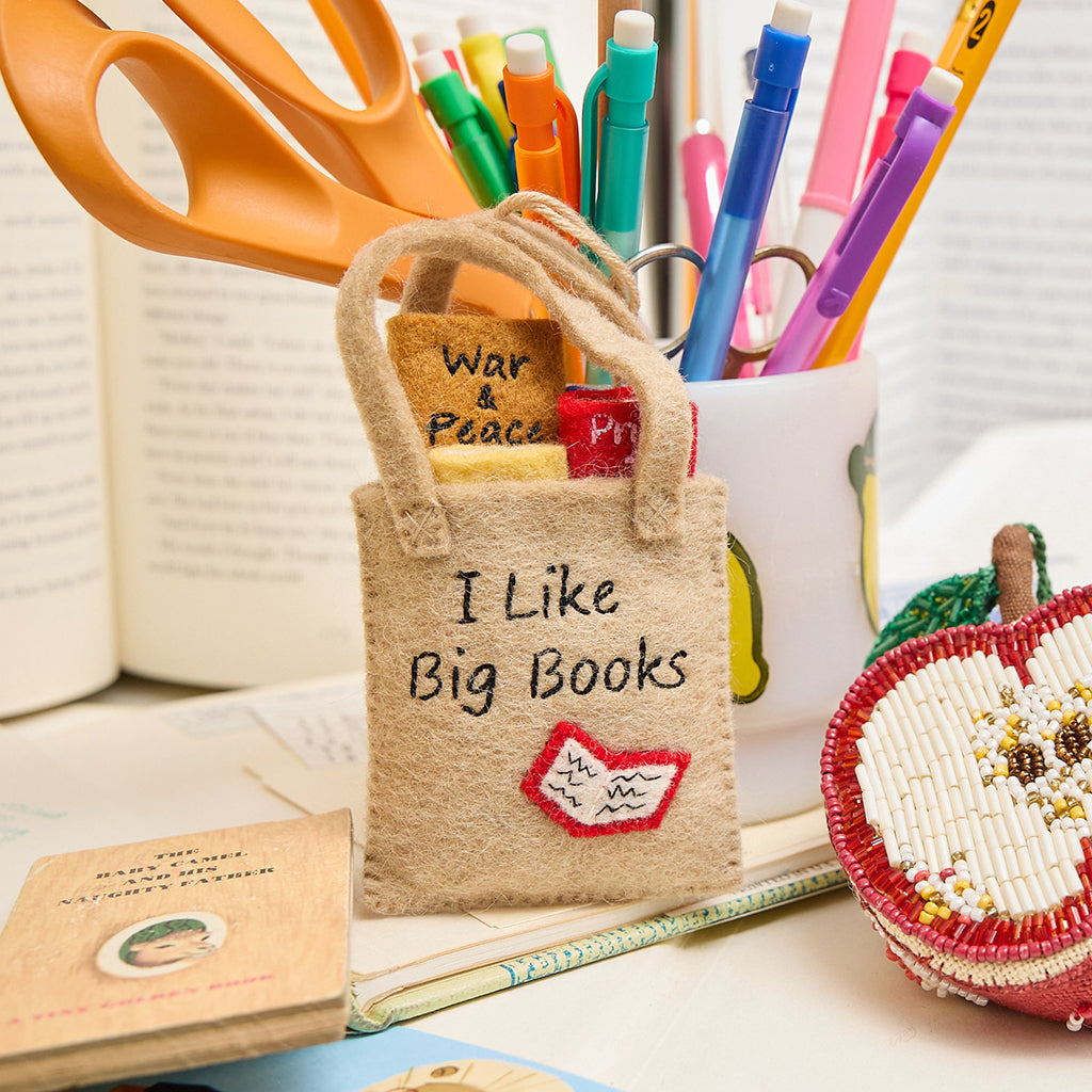 J'aime les gros livres : ornement de sac fourre-tout