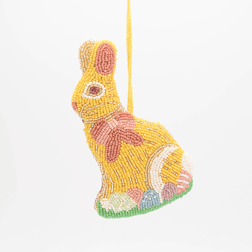 Ornement perlé lapin de Pâques en chocolat