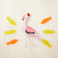 Ornement Flamant rose Père Noël