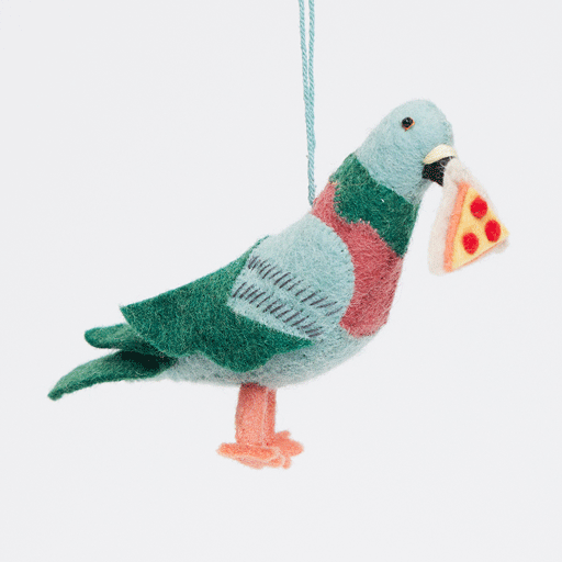 Décoration Pigeon Urbain Affamé Mangeur de Pizzas
