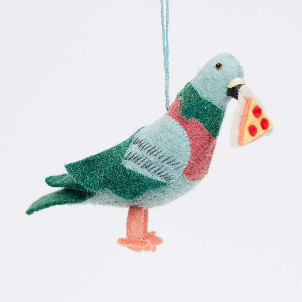 Décoration Pigeon Urbain Affamé Mangeur de Pizzas