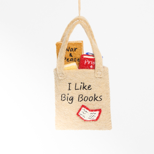 J'aime les gros livres : ornement de sac fourre-tout