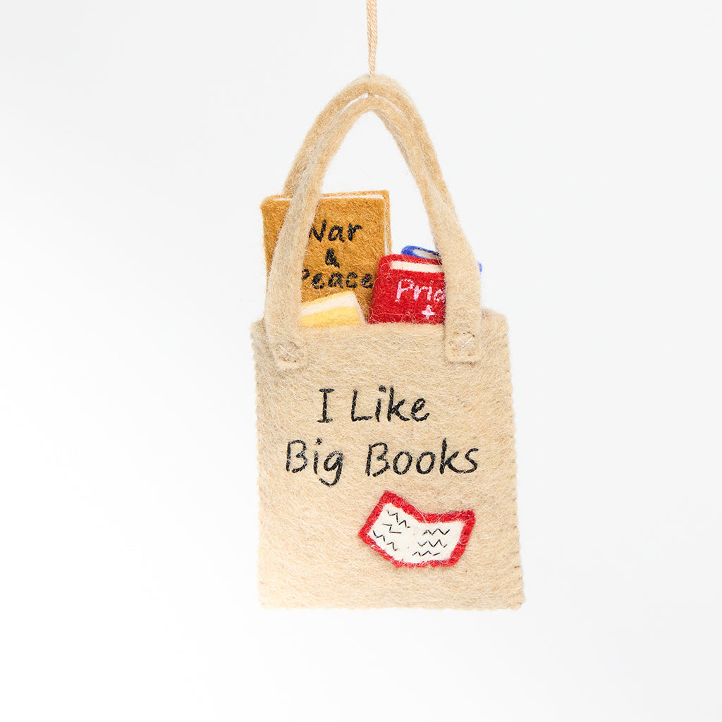 J'aime les gros livres : ornement de sac fourre-tout