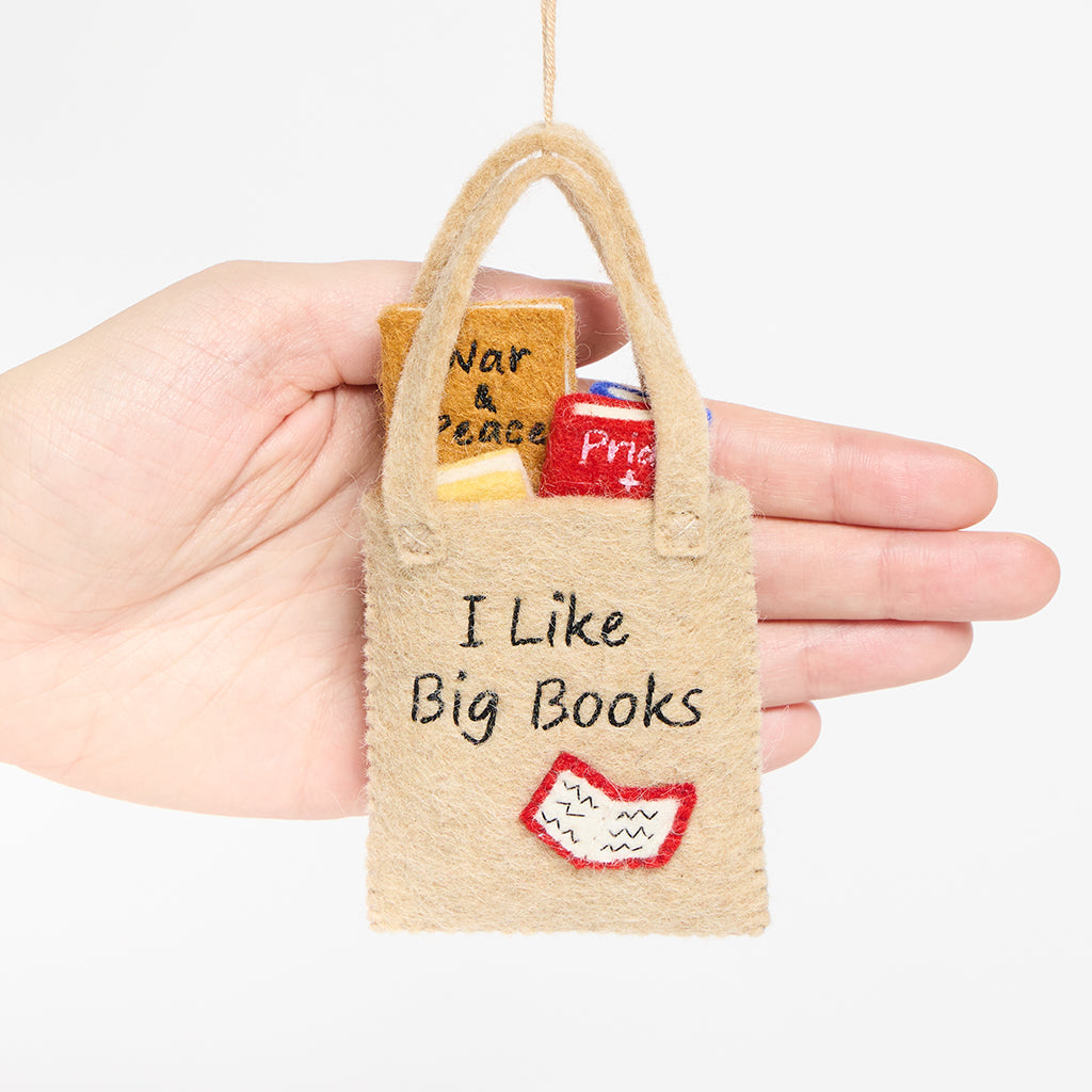 J'aime les gros livres : ornement de sac fourre-tout