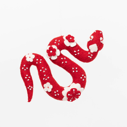 Ornement de serpent rouge chinois