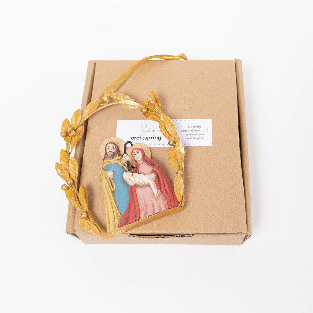 Ornement de la Nativité en métal