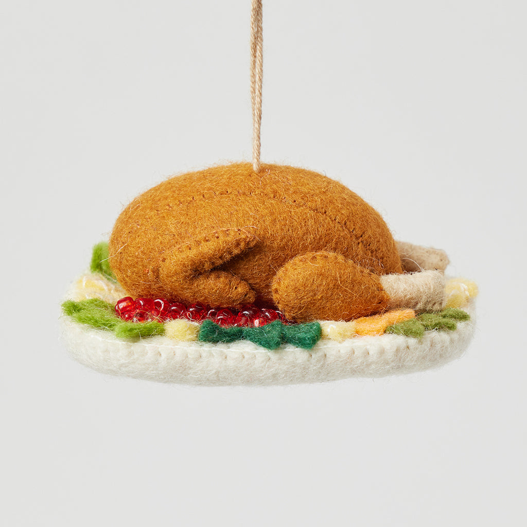 Ornement Assiette Dinde de Noël